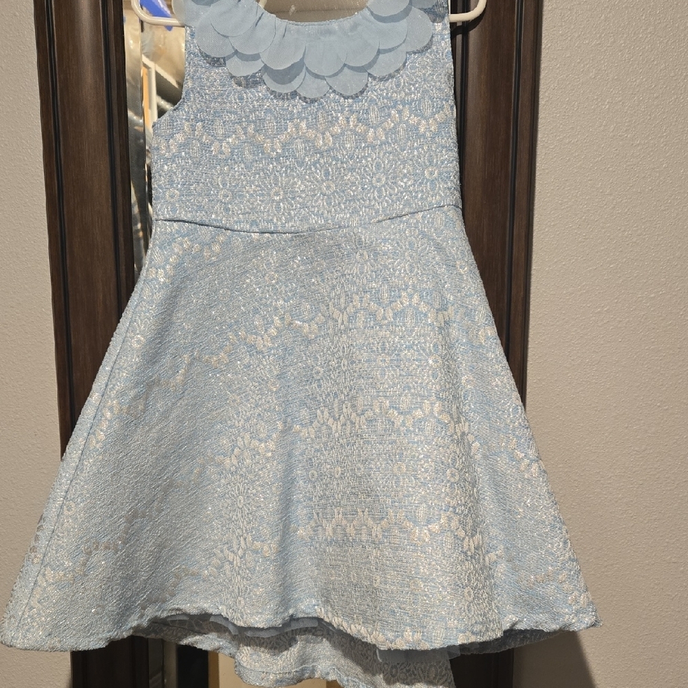 Elegant Blue Lace Kids Dress